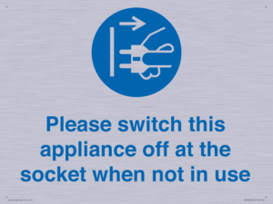 Please switch this appliance off at the socket when not in use
